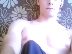 Attractive boyfriend is frigging in his room and filming himself on computer webcam