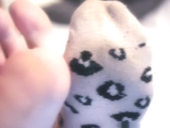 Stinky socks sniffed and cumshot on face