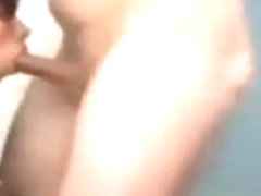 Busty tranny slut is sucking my juicy cock like there's no cam