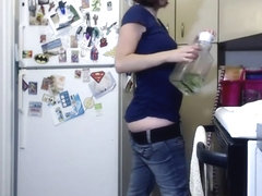 Maid in low rise jeans