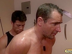 Gay punishment before having a blowjob and gay anal fucking