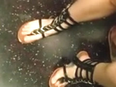 Candid nice feet in sandals