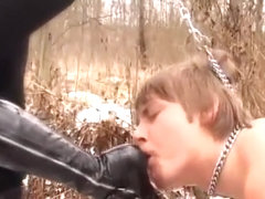 Russian Outdoor Ballbusting in the Snow
