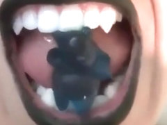 swallowing gummy and the gummy struggling