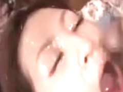 Asian Tramp Gets A Facial And Mouth Jizzed In Close-up