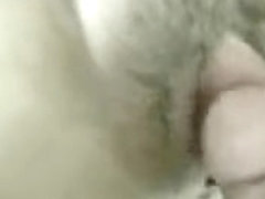 Jerking off on my sexy wife's face after rubbing her huge clit and fucking her POV