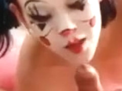 Asian Clown Plays With Cock
