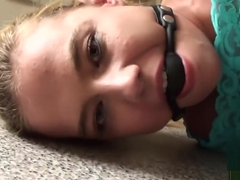 Hot fuck with tied up bitch that has gag ball in her mouth