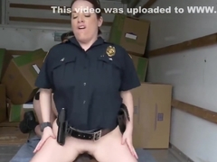 Muscular black stud pounding hard two kinky police officers in a uniform
