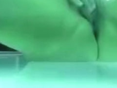 Tanning bed masturbation with a bootylicious women