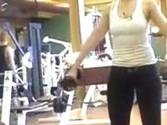 Spandex pants workout with a hot blonde