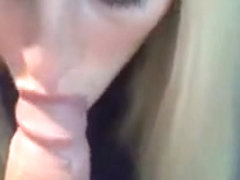 Tasty blonde slut gives boss blowjob in his office and gets cum in mouth