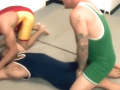 Three studs in gay wrestling match part5
