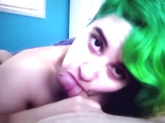 Green Haired PAWG Sucking Your Tiny COCK POV *Shorter*