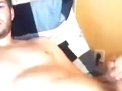 Charming boyfriend is jerking off at home and shooting himself on webcam