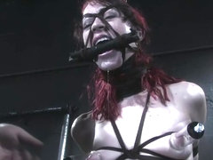 Mellow Arachnia Webb acting in BDSM video