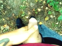Teen is pissing and cumming on his dirty used sneakers