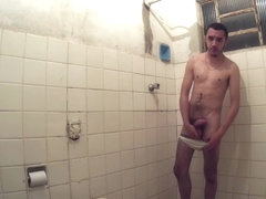 Brazilian Men Jerking in Shower Wearing White Briefs